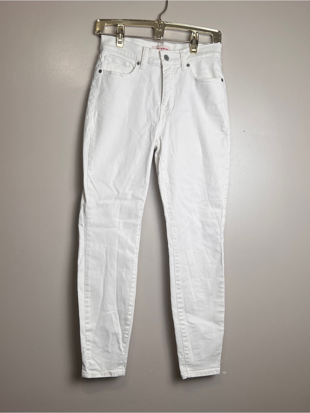 Lucky Brand Bridgette High Rise Skinny Jeans White Size 4/27, EUC